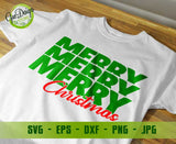 Stacked Merry Christmas Svg; Christmas clipart; Retro Merry Christmas Cricut; Xmas Stacked Tshirt Design
