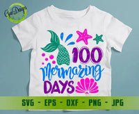 100 Mermazing days svg, 100th Day Of School svg, Mermaid svg for 100th day of school svg design, Teacher T-Shirts svg School Kids Svg Cut File for Cricut GaoDesigns Store Digital item