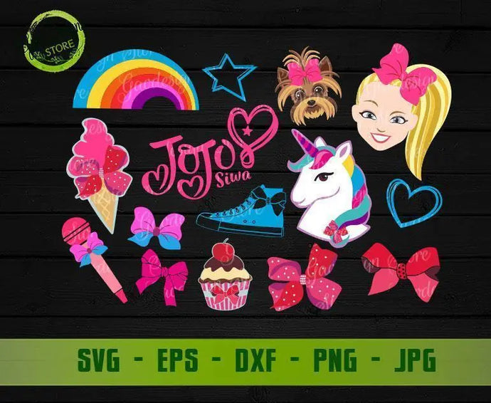15 jojo siwa svg files, JoJo Siwa Bundle svg files for cricut, Jojo Siwa & Bow Bow Show inspired cliparts GaoDesigns Store Digital item