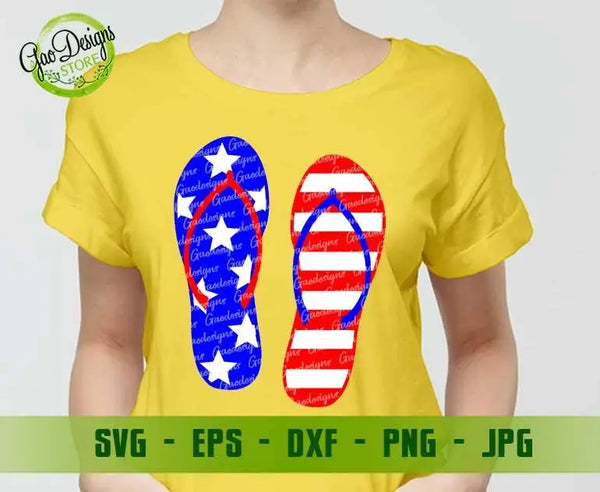 American Flag Flip Flops SVG 4th of July SVG, Flip Flops Sandals Svg, Patriotic Svg Independence Svg GaoDesigns Store Digital item