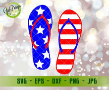 Load image into Gallery viewer, American Flag Flip Flops SVG 4th of July SVG, Flip Flops Sandals Svg, Patriotic Svg Independence Svg GaoDesigns Store Digital item
