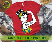Load image into Gallery viewer, Autism mom svg Autism Awareness svg Rosie the Riveter svg, strong woman svg, woman clipart, Rosie svg, Rosie puzzles svg file for cricut GaoDesigns Store Digital item

