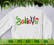 Load image into Gallery viewer, Believe Christmas SVG, Believe Svg, Believe cut files svg, Believe Silhouette Cricut ,Believe in Christmas Svg GaoDesigns Store Digital item

