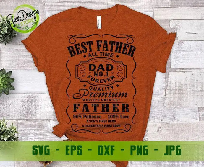 Best Father All Time Dad No. 1 SVG,  Funny Father's Day Father's Day svg, Fathers Day Cricut Files GaoDesigns Store Digital item