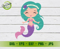 Cute Mermaid Svg, Mermaid Monogram Svg, Mermaid Birthday Girl SVG, Sea Beach SVG Cricut Cut Files GaoDesigns Store Digital item