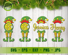 Load image into Gallery viewer, Cute elf squad monogram frame svg, The Elf Christmas Frame Cuttable Designs, Elf Monogram SVG File, Christmas svg GaoDesigns Store Digital item
