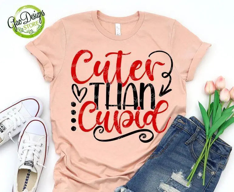 Cuter than Cupid SVG design, Kid Valentine Svg, Happy Valentines Day SVG, Valentine svg cut file for Valentines love svg GaoDesigns Store Digital item