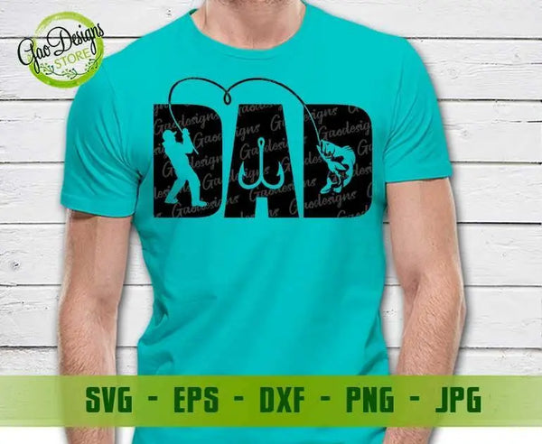 Fishing Dad svg, Dad and Baby svg, Fishing Pole, Fish DXF, Fish Cut File,  Baby Fish dxf, Fathers Day SVG, Dad Shirt SVG