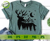 Deer and Mountains SVG Files for Silhouette & Cricut Hunting SVG Wildlife Svg Adventure Svg Deer svg GaoDesigns Store Digital item
