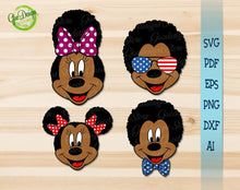 Load image into Gallery viewer, Disney Family Afro American svg, Afro minnie mouse svg, Afro mickey mouse svg, minnie mouse svg GaoDesigns Store Digital item

