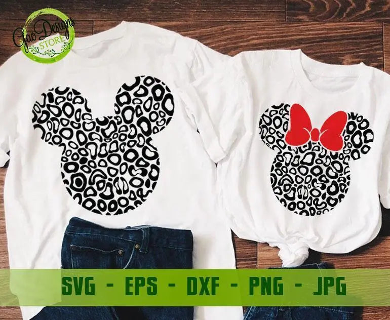 Disney Minnie Mouse Cheetah svg, Disney mickey minnie mouse leopard svg, Disney Cheetah svg, Disney Couple Shirts svg GaoDesigns Store Digital item