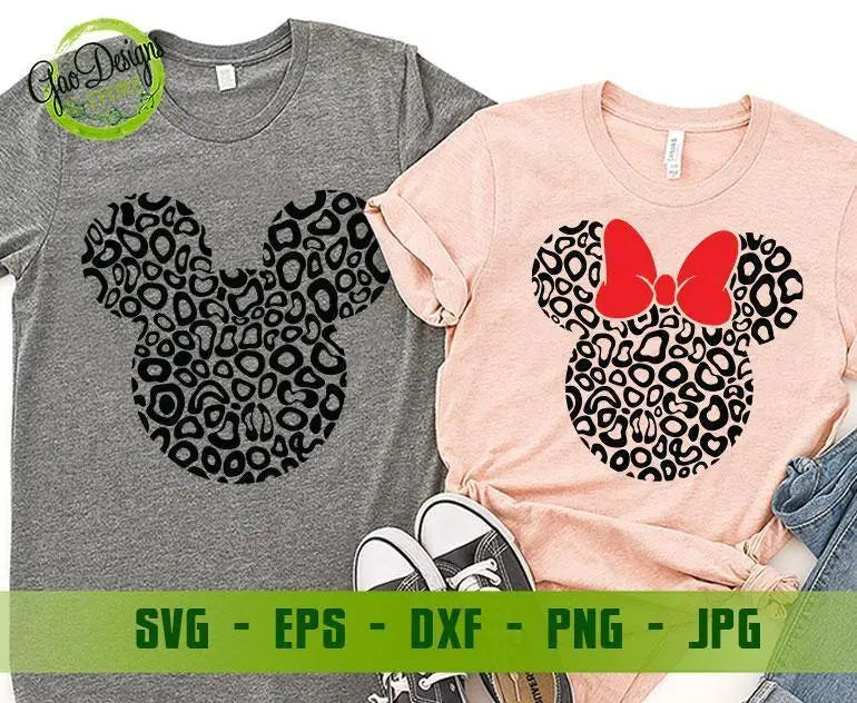 Disney Minnie Mouse Cheetah svg, Disney mickey minnie mouse leopard svg, Disney Cheetah svg, Disney Couple Shirts svg GaoDesigns Store Digital item