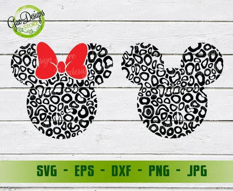 Disney Minnie Mouse Cheetah svg, Disney mickey minnie mouse leopard svg, Disney Cheetah svg, Disney Couple Shirts svg GaoDesigns Store Digital item