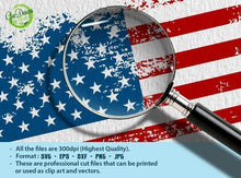 Load image into Gallery viewer, Distressed USA Flag svg, America Flag svg, US Flag svg, USA svg, 4th of July svg, Independence Day svg, Patriotic Shirt Svg Cut Files for Cricut GaoDesigns Store Digital item
