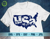 Distressed USA map svg, America Map svg, USA svg, 4th of July svg, Independence Day svg, Patriotic Shirt Svg Cut Files for Cricut GaoDesigns Store Digital item