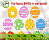 Easter Eggs SVG, Easter Eggs Digital Cut Files Easter SVG, Patterned Eggs SVG, Easter Egg Png, Easter Egg Clipart, Easter Clipart, Cut files for Cricut Silhouette GaoDesigns Store Digital item