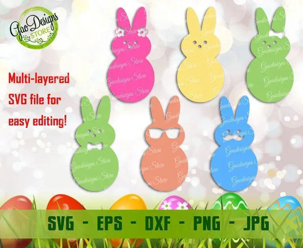 Easter Peeps SVG, Easter Peeps Clip art Cut File Bundle, Easter Clipart, Easter Bunny Design, Pastel, dxf eps png, Silhouette or Cricut GaoDesigns Store Digital item