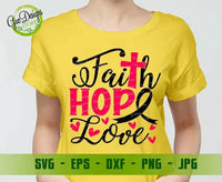 Faith Hope Love Cancer Ribbon SVG, awareness ribbon svg, Breast Cancer Awareness svg, Breast Cancer SVG file for cricut warrior Support Women GaoDesigns Store Digital item