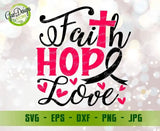 Faith Hope Love Cancer Ribbon SVG, awareness ribbon svg, Breast Cancer Awareness svg, Breast Cancer SVG file for cricut warrior Support Women GaoDesigns Store Digital item