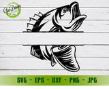 Fish monogram svg Bass fish svg Fishing svg files for silhouette Cricut files Animal monogram see svg files for Cricut downloads GaoDesigns Store Digital item