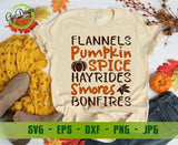 Flannel Pumpkin Spice Hayrides S'mores Bonfires SVG Cut Files, Fall Pumpkin season svg, Fall Svg Files for Cricut GaoDesigns Store Digital item