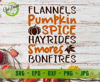 Flannel Pumpkin Spice Hayrides S'mores Bonfires SVG Cut Files, Fall Pumpkin season svg, Fall Svg Files for Cricut GaoDesigns Store Digital item