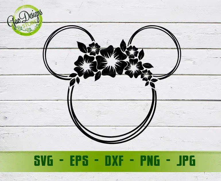 Flower and Garden Minnie SVG, Mickey Ears Svg, Disney shirt svg for cricut Disney lover svg, Disney clipart GaoDesigns Store Digital item