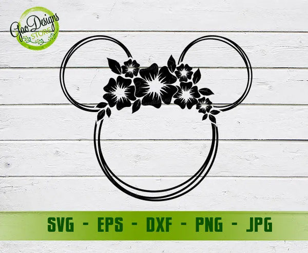 Flower and Garden Minnie SVG, Mickey Ears Svg, Disney shirt svg for cricut Disney lover svg, Disney clipart GaoDesigns Store Digital item
