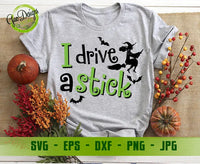 Free SVG Cut File I drive a stick svg, witch svg, Fall svg, Halloween Cut Files (SVG, DXF, PNG, EPS) SVG Files, DIY Halloween Shirt GaoDesigns Store Free digital item