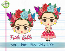 Load image into Gallery viewer, Frida Kahlo PNG Clipart Digital, Viva la vida Frida sublimation printing, Frida Kahlo lovers png, frida kahlo print GaoDesigns Store Digital item
