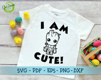 GROOT silhouette svg, i am cute svg, i am groot svg, baby groot svg, svg for babies, guardians galaxy svg, baby shirt svg GaoDesigns Store Digital item