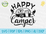 Happy Camper Digital Cut File, Camping svg, Travel svg, Camping quote svg, Camper svg cut files, silhouette GaoDesigns Store Digital item