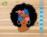 Independence Day Afro Lady svg file for cricut, 4th of July Woman Svg, african woman svg GaoDesigns Store Digital item