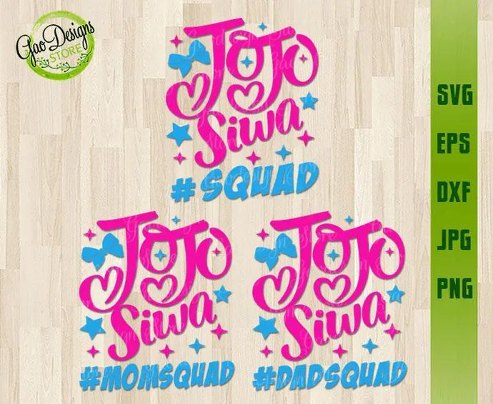 Jojo siwa squad svg, Jojo siwa momsquad svg, Jojo siwa dadsquad svg, Jojo siwa family svg, Jojo siwa shirt svg GaoDesigns Store Digital item