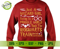 Just a wizard girl living in a muggle world took the hogwarts train going anywhere svg, harry potter svg files GaoDesigns Store Digital item
