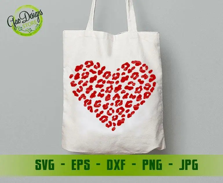 Leopard Heart SVG, Leopard Pattern SVG Files Happy Valentine's Day svg, Valentine svg Cutting files for CriCut Valentine Shirt svg GaoDesigns Store Digital item