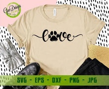 Load image into Gallery viewer, Love with a Paw Print svg, Love with Pawprint svg, Dog Sign svg, Dog Lover svg, Dog svg Files for Cricut GaoDesigns Store Digital item
