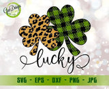 Lucky Svg St Patricks Day SVG Leopard Shamrock Clover svg, Plaid Shamrock Clover SVG file, Shamrock SVG, Clover Design, Shamrock Clip Art GaoDesigns Store Digital item