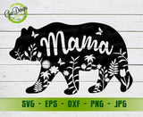 Mama bear floral svg file for cricut Bear family svg Momma bear design, bear cut file, mama bear silhouette, family bear svg GaoDesigns Store Digital item