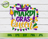 Mardi Gras Queen svg Mardi Gras svg, Fat Tuesday svg, Mardi Gras Shirt, Jester Hat svg, Fleur De Lis svg, Louisiana dxf, eps, png, Cut File GaoDesigns Store Digital item