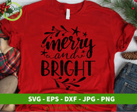 Merry And Bright Svg, Christmas SVG cut file, Merry & Bright SVG, Christmas cut file, Merry Christmas svg GaoDesigns Store Digital item