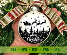 Load image into Gallery viewer, Merry Christmas svg, Santa Sleigh Reindeer Svg, Flying Santa svg, Reindeer svg, Christmas Scene svg, Funny Christmas Shirts svg, Holiday Svg GaoDesigns Store Digital item
