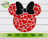 Minnie Hearts svg, Minnie Valentine's day svg, Disney Valentine svg, Minnie Ears, Kids Valentines Day svg, Minnie Valentine svg Cutting files for CriCut GaoDesigns Store Digital item