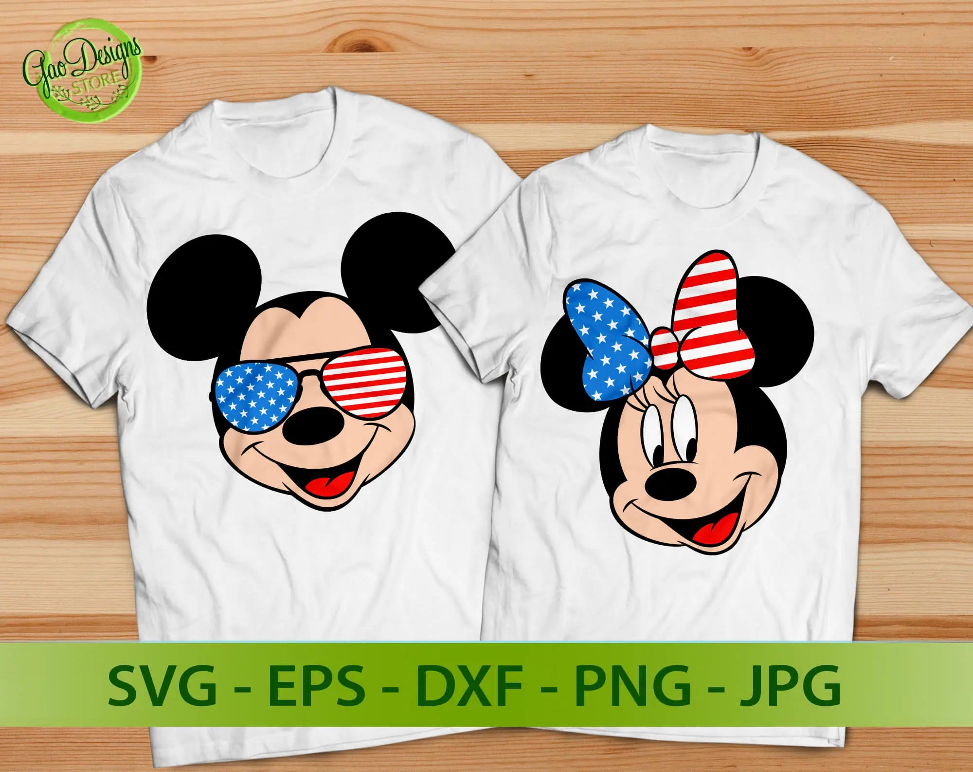 Minnie Mickey with Sunglasses svg file for cricut, Mickey Minnie with american Flag Sunglasses svg, Disney inspired svg GaoDesigns Store Digital item