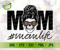 Mom Skull SVG, Mom Life Svg Files For Cricut, Messy Bun Skull Svg, Skull With Sunglasses Svg, Leopard Print GaoDesigns Store Digital item