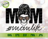 Mom Skull SVG, Mom Life Svg Files For Cricut, Messy Bun Skull Svg, Skull With Sunglasses Svg, Leopard Print GaoDesigns Store Digital item