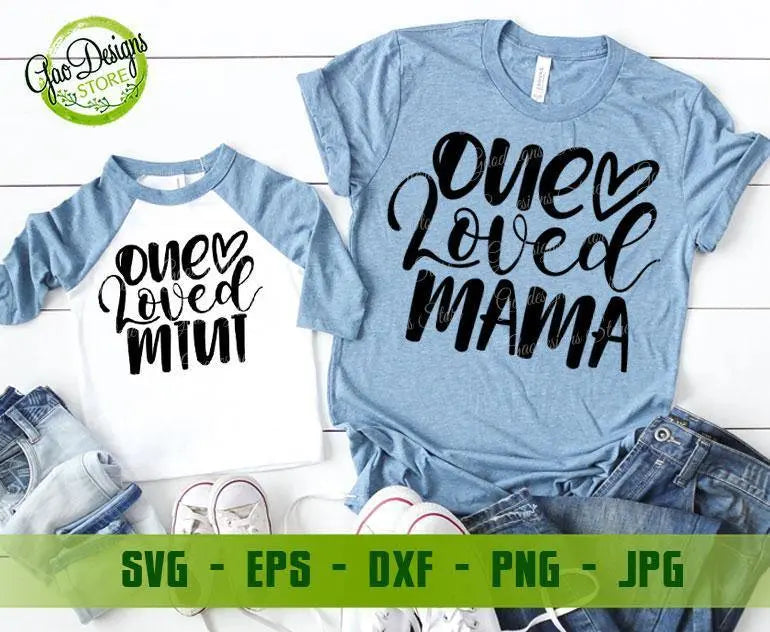 One Loved Mama svg, One Loved Mini Svg, Valentine's Day svg, Mama And Me svg Cutting files  Matching Valentines Day svg GaoDesigns Store Digital item