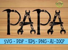 Load image into Gallery viewer, PAPA tools alphabet SVG, Father&#39;s day svg, Dad tools Alphabet SVG, Gift for dad svg, dad tools SVG GaoDesigns Store Digital item
