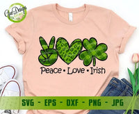 Peace Love Irish Svg, St. Patrick's Day Svg, Irish Lucky Shamrock svg, Clover SVG file, Shamrock Clip Art GaoDesigns Store Digital item