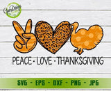 Peace love Thanksgiving Svg, Give Thanks svg peace love Turkey SVG File, Thankful Svg turkey day svg Happy Thanksgiving GaoDesigns Store Digital item